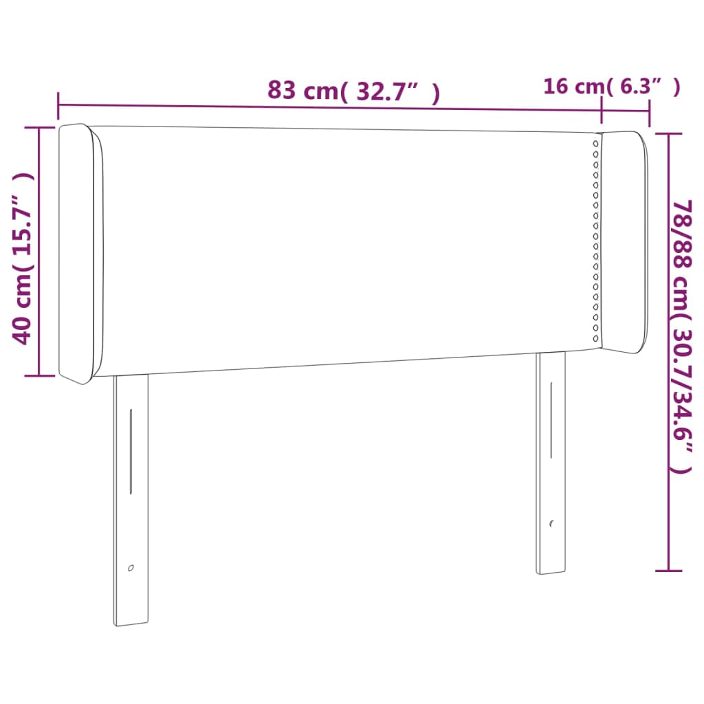 LED uzglavlje svjetlosivo 83x16x78/88 cm baršunasto