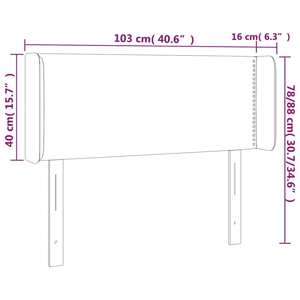 LED uzglavlje tamnozeleno 103x16x78/88 cm baršunasto
