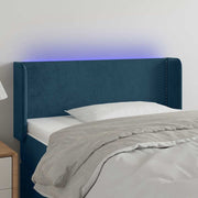 LED uzglavlje tamnoplavo 103x16x78/88 cm baršunasto