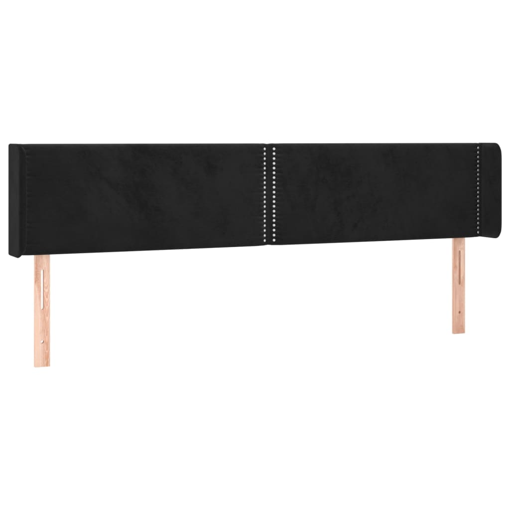 LED uzglavlje crno 163x16x78/88 cm baršunasto