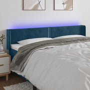 LED uzglavlje tamnoplavo 183x16x78/88 cm baršunasto