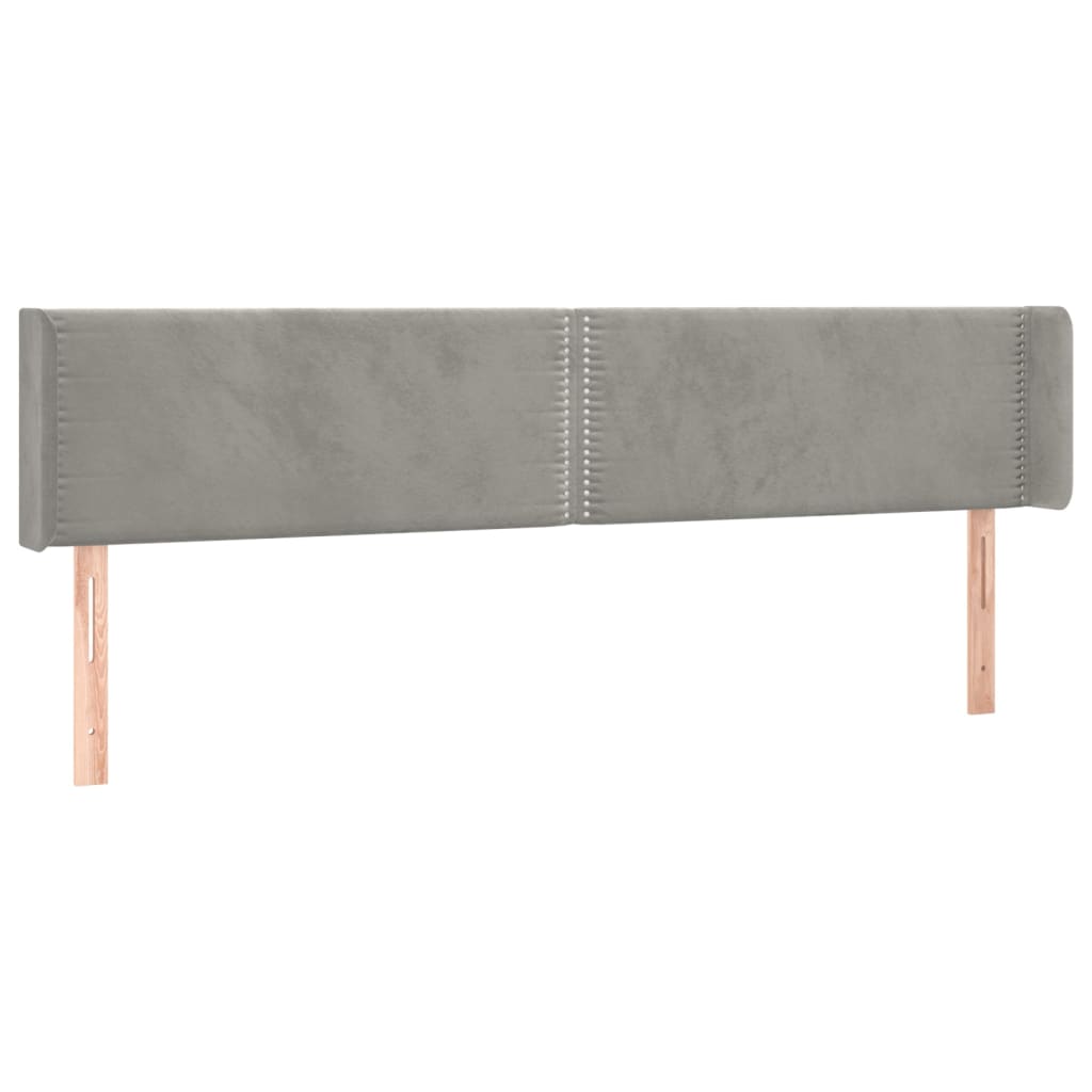 LED uzglavlje svjetlosivo 203x16x78/88 cm baršunasto