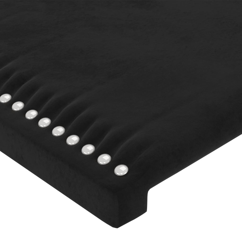 LED uzglavlje crno 203x16x78/88 cm baršunasto
