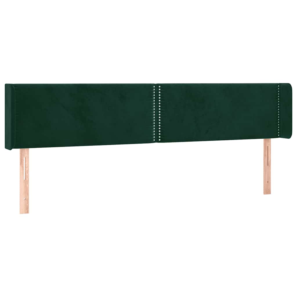 LED uzglavlje tamnozeleno 203x16x78/88 cm baršunasto