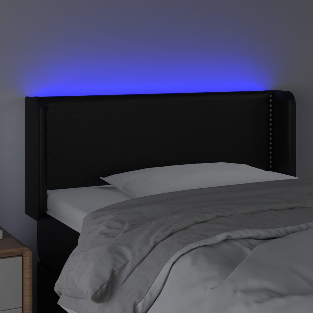 LED uzglavlje crno 83x16x78/88 cm od umjetne kože