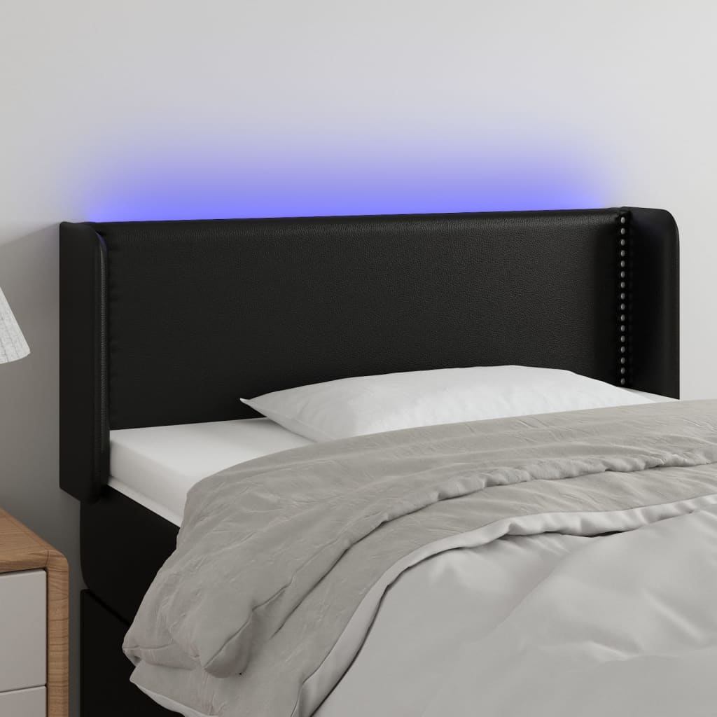 LED uzglavlje crno 83x16x78/88 cm od umjetne kože