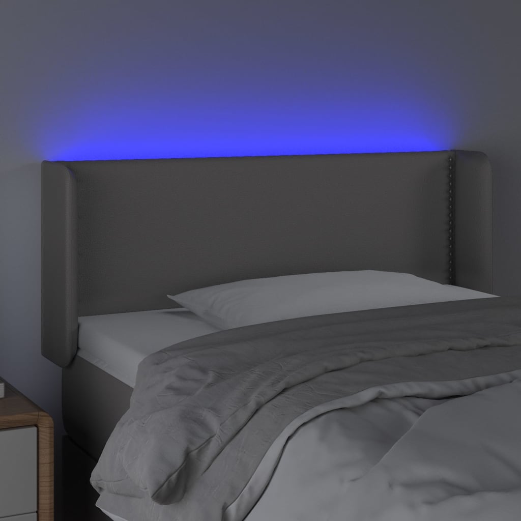 LED uzglavlje sivo 83x16x78/88 cm od umjetne kože