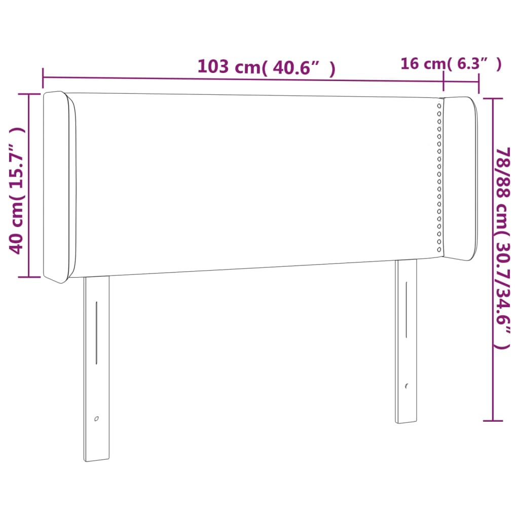 LED uzglavlje bijelo 103x16x78/88 cm od umjetne kože