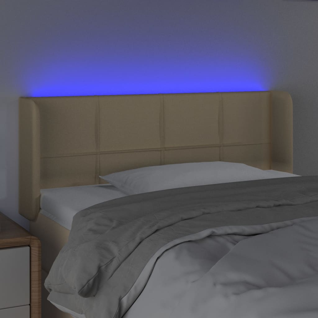 LED uzglavlje krem 93x16x78/88 cm od tkanine