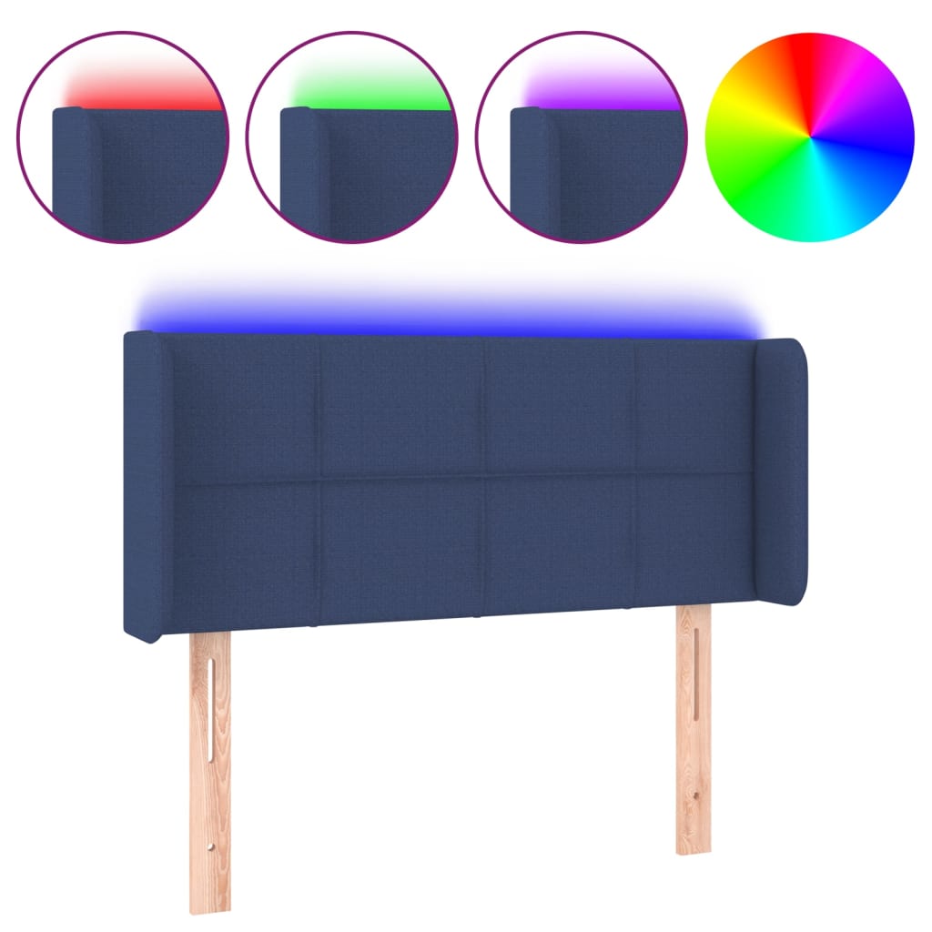 LED uzglavlje plavo 93x16x78/88 cm od tkanine