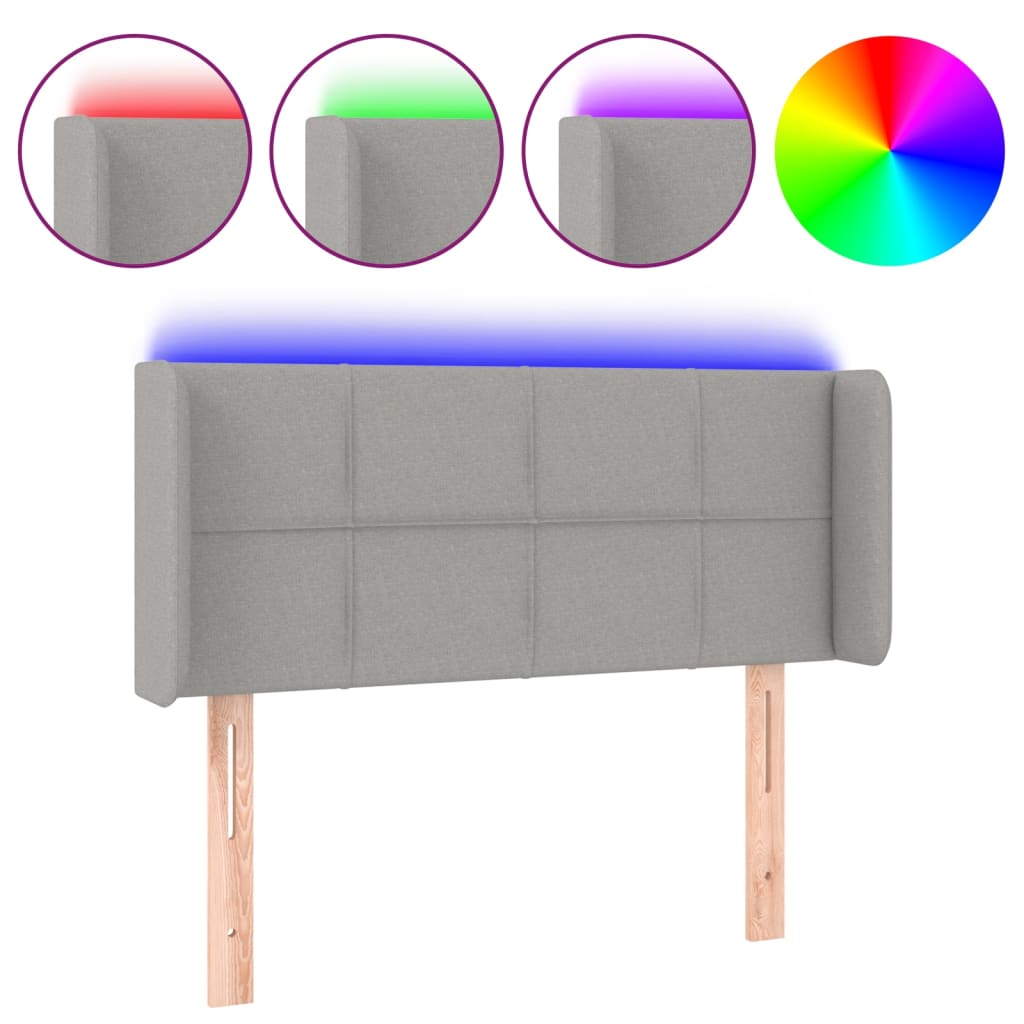 LED uzglavlje svjetlosivo 103x16x78/88 cm od tkanine