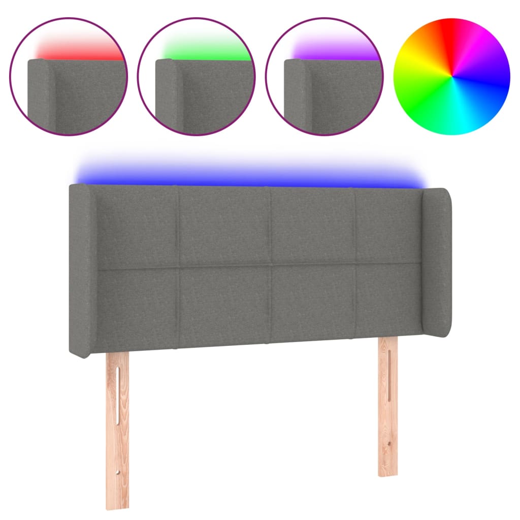 LED uzglavlje tamnosivo 103x16x78/88 cm od tkanine