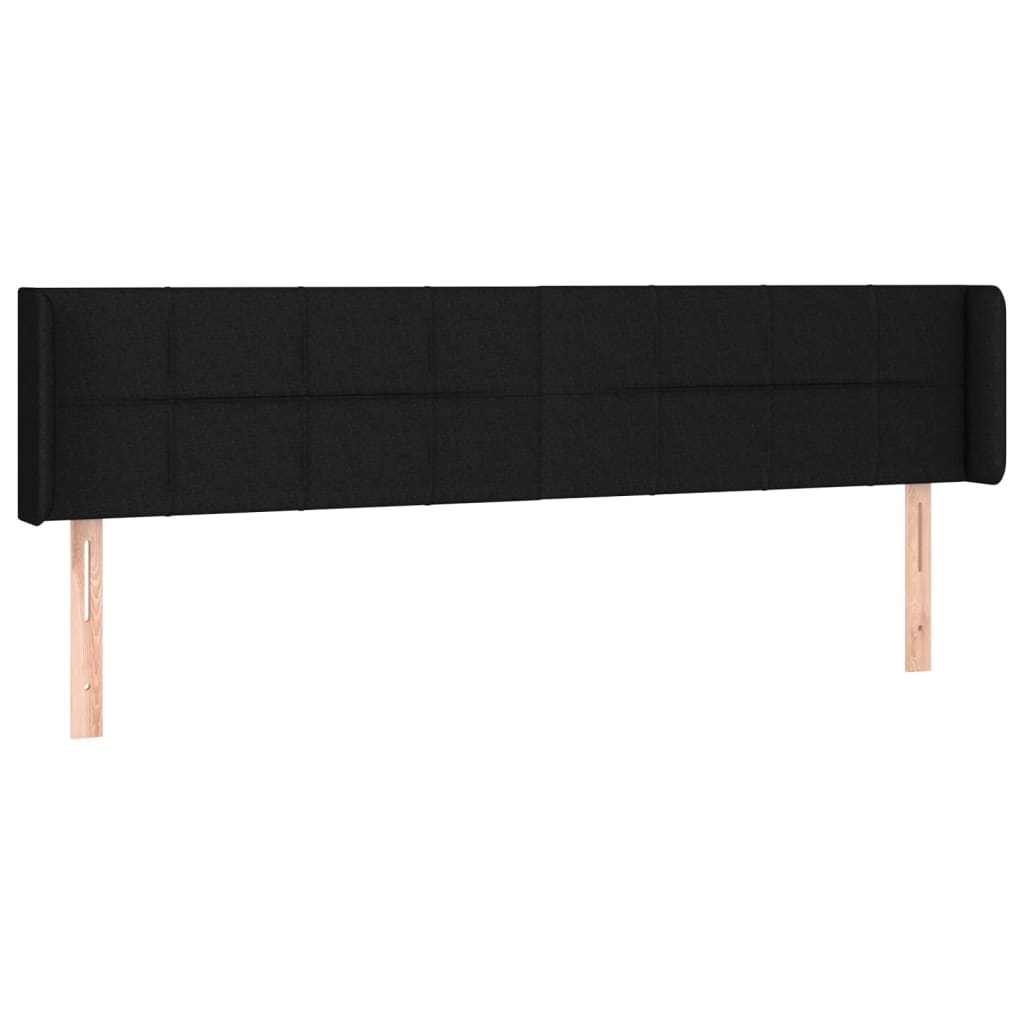 LED uzglavlje crno 203x16x78/88 cm od tkanine