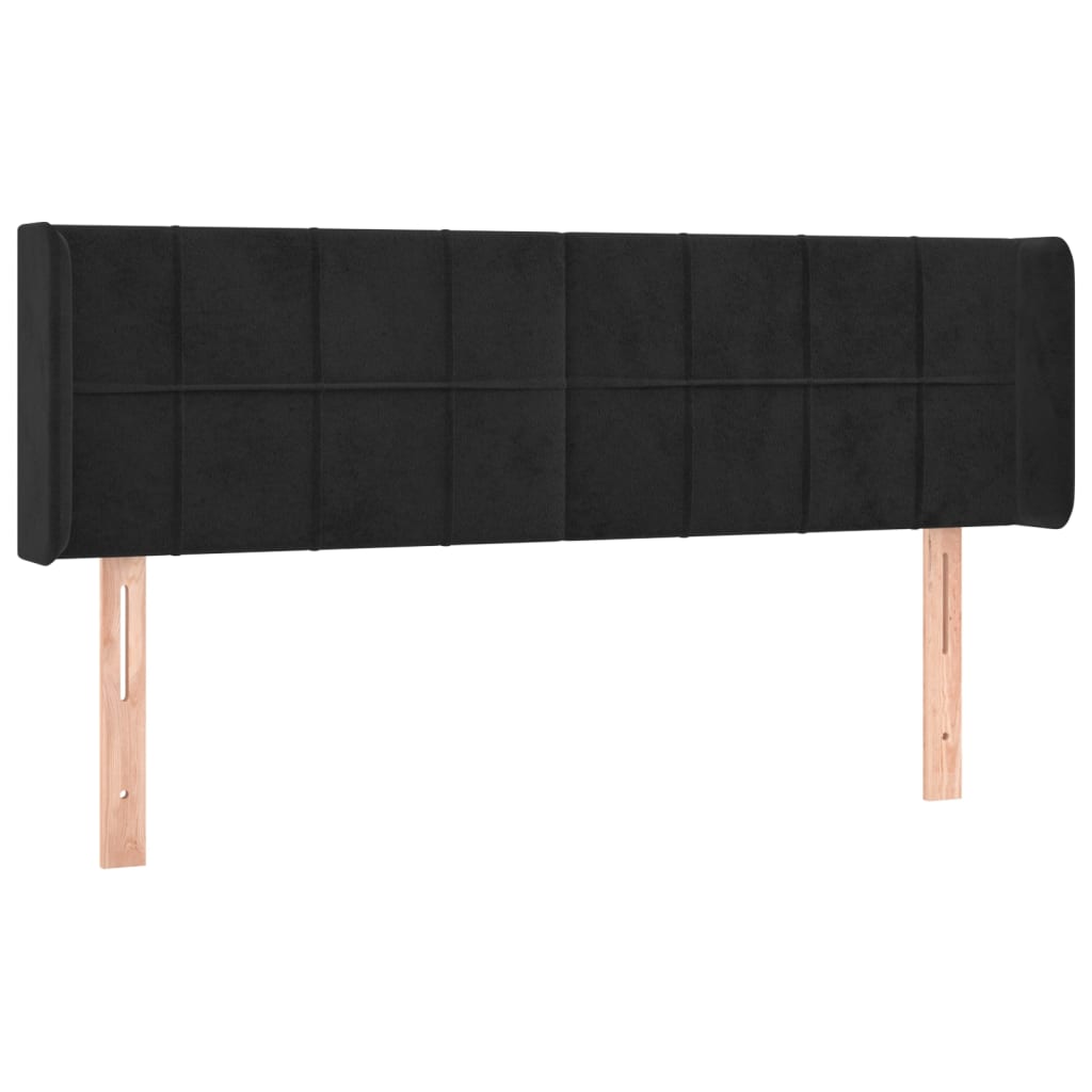 LED uzglavlje crno 147x16x78/88 cm baršunasto
