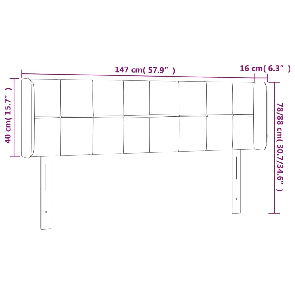 LED uzglavlje ružičasto 147x16x78/88 cm baršunasto