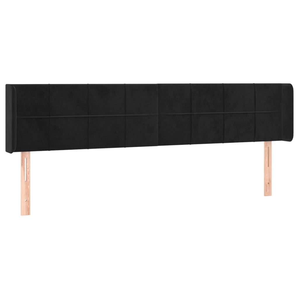 LED uzglavlje crno 163x16x78/88 cm baršunasto