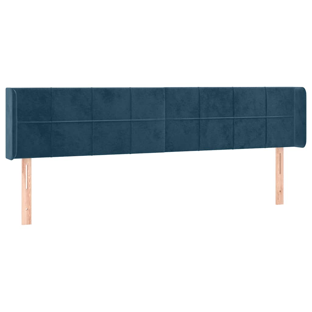 LED uzglavlje tamnoplavo 163x16x78/88 cm baršunasto