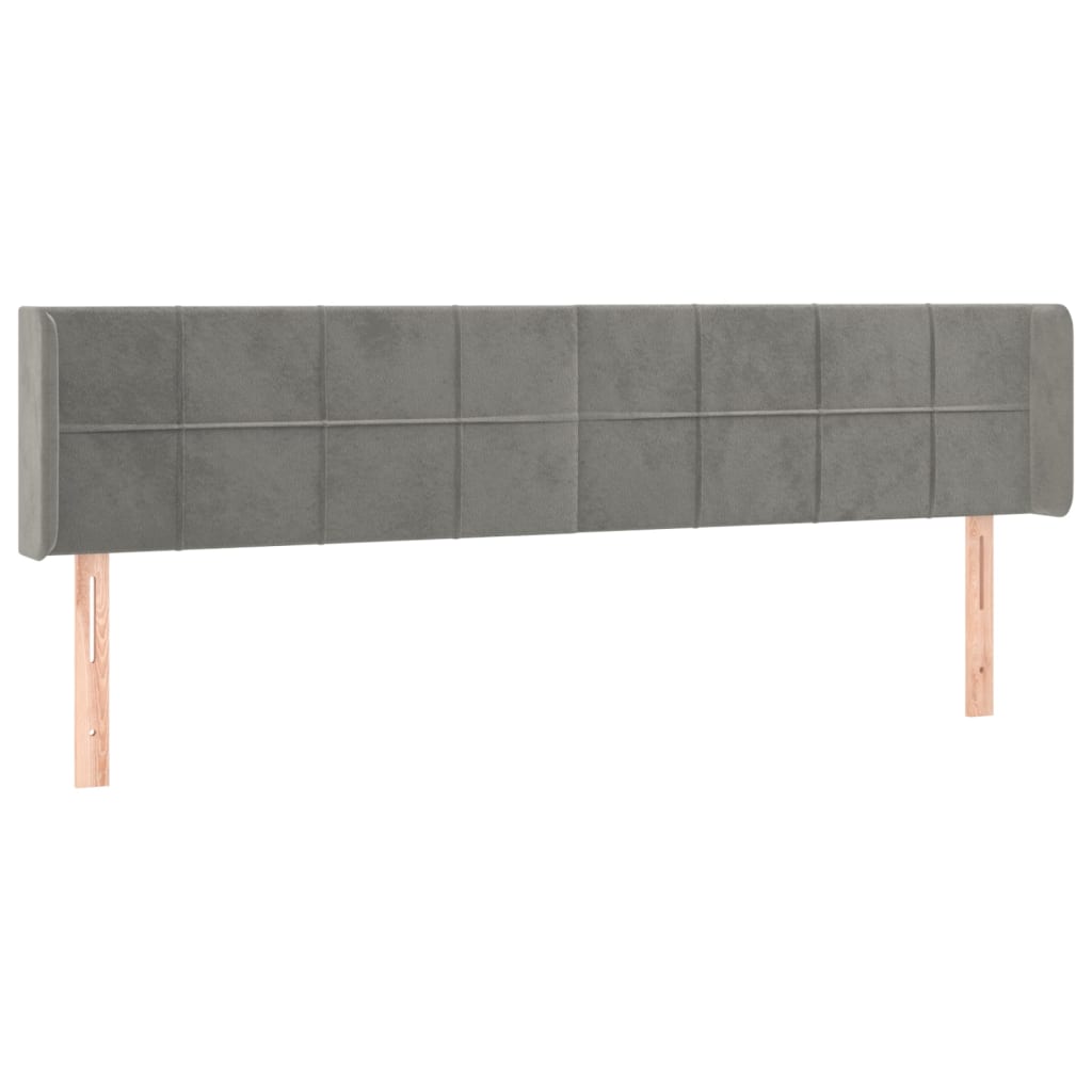 LED uzglavlje svjetlosivo 183x16x78/88 cm baršunasto