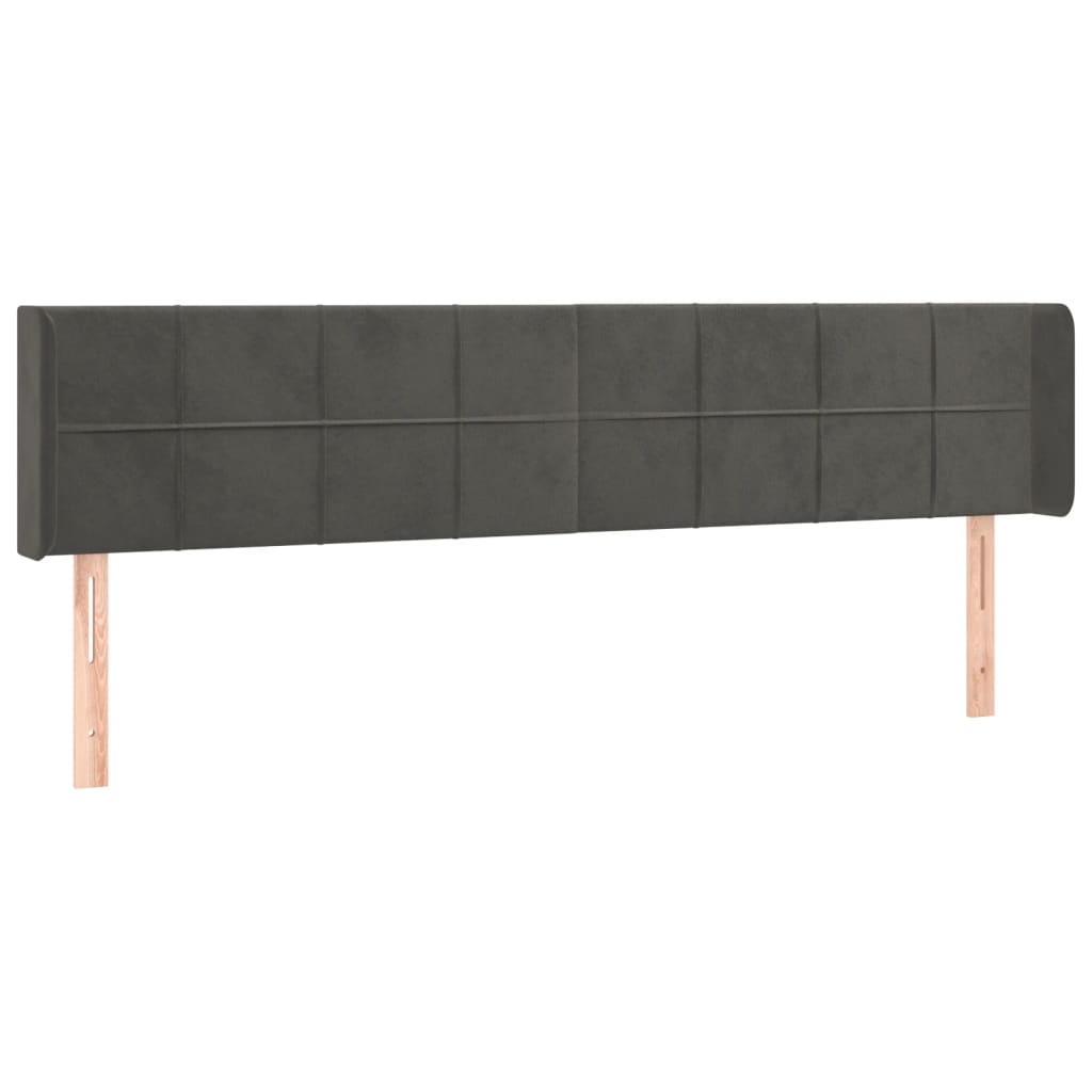 LED uzglavlje tamnosivo 183x16x78/88 cm baršunasto