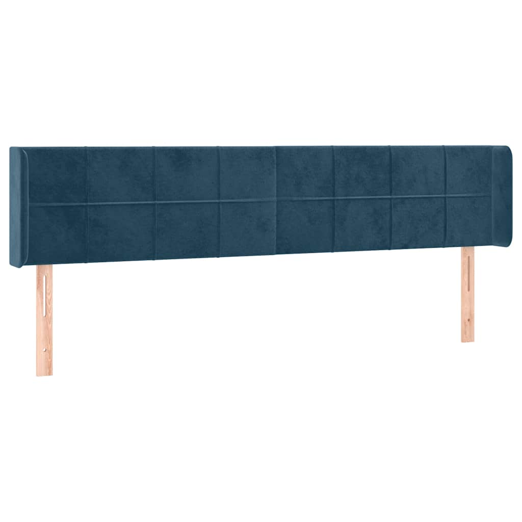 LED uzglavlje tamnoplavo 203x16x78/88 cm baršunasto
