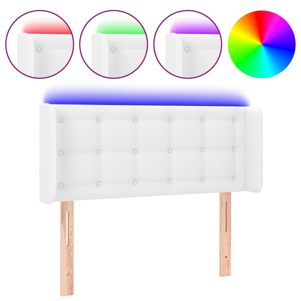 LED uzglavlje bijelo 83x16x78/88 cm od umjetne kože