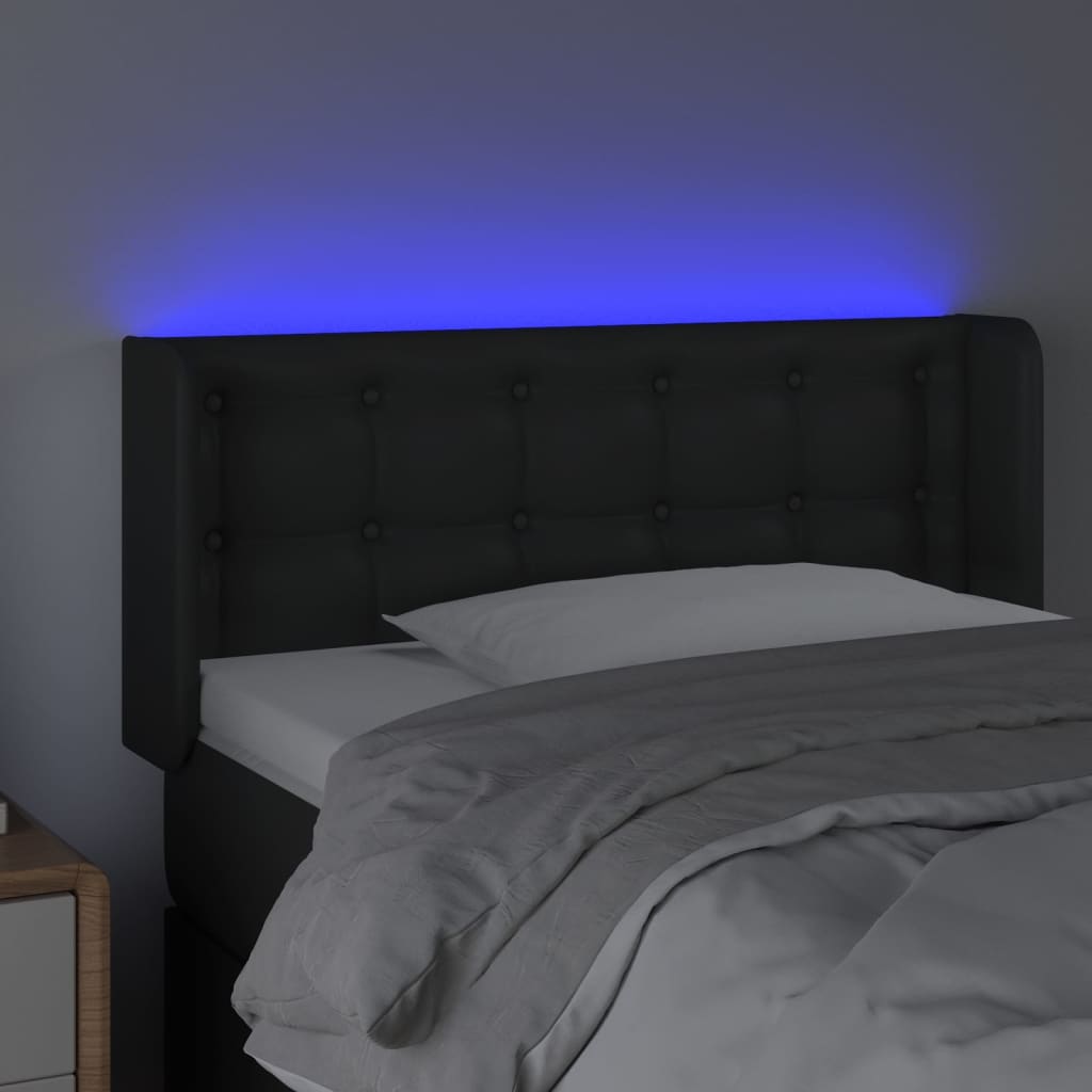 LED uzglavlje crno 93x16x78/88 cm od umjetne kože