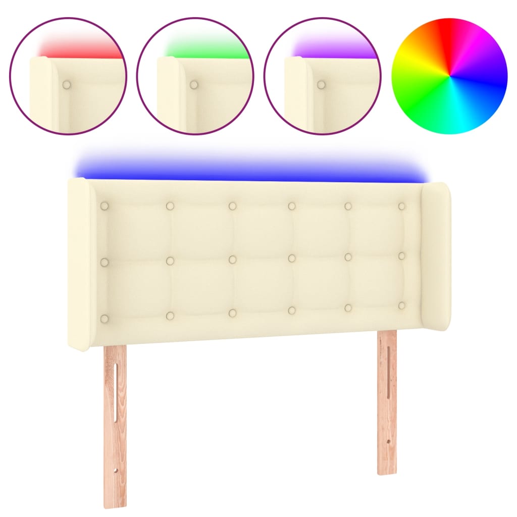 LED uzglavlje krem 103x16x78/88 cm od od umjetne kože