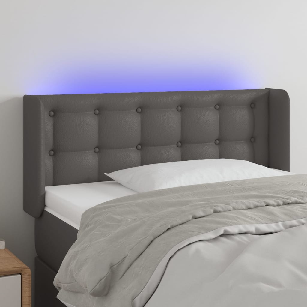 LED uzglavlje sivo 103x16x78/88 cm od umjetne kože