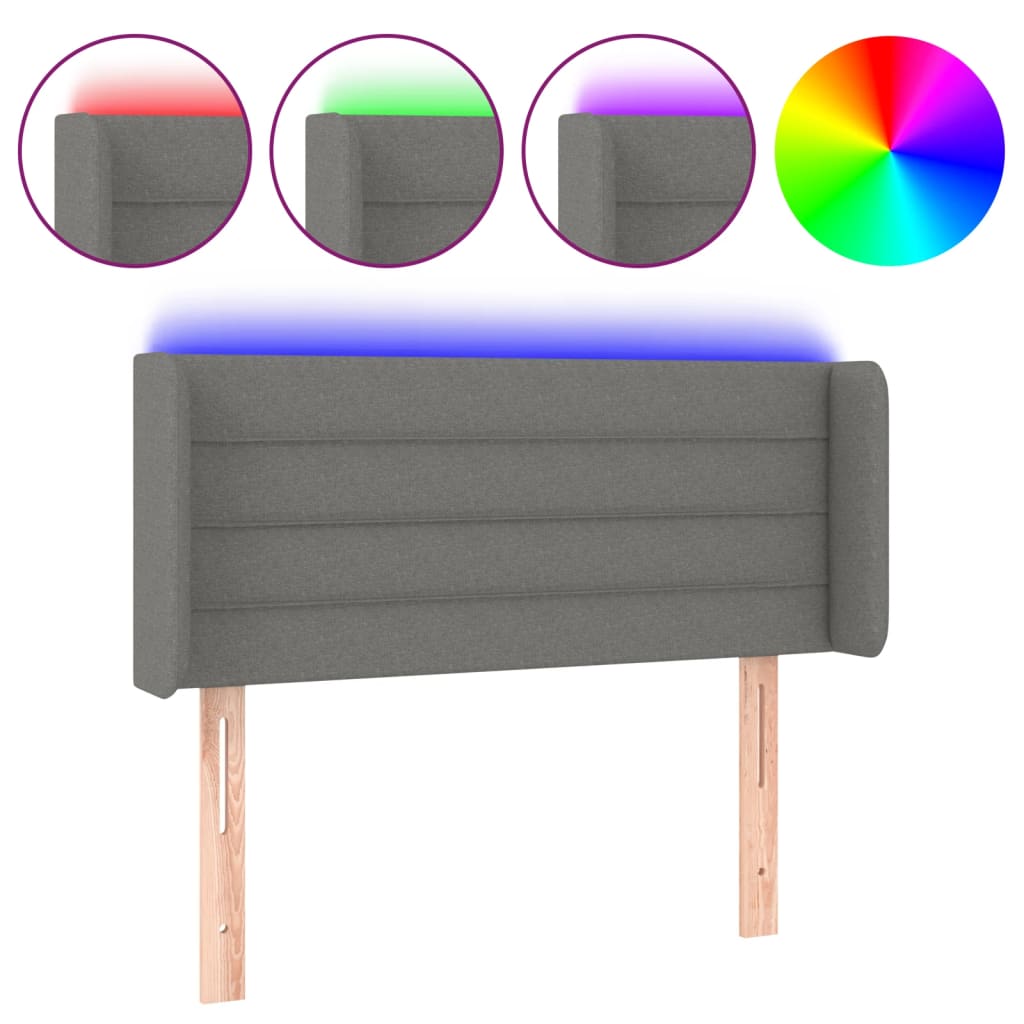 LED uzglavlje tamnosivo 83x16x78/88 cm od tkanine
