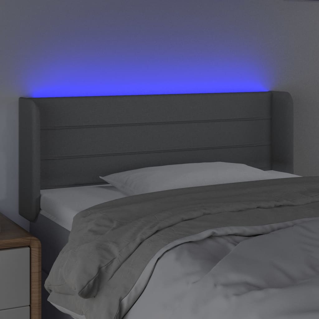 LED uzglavlje svjetlosivo 93x16x78/88 cm od tkanine
