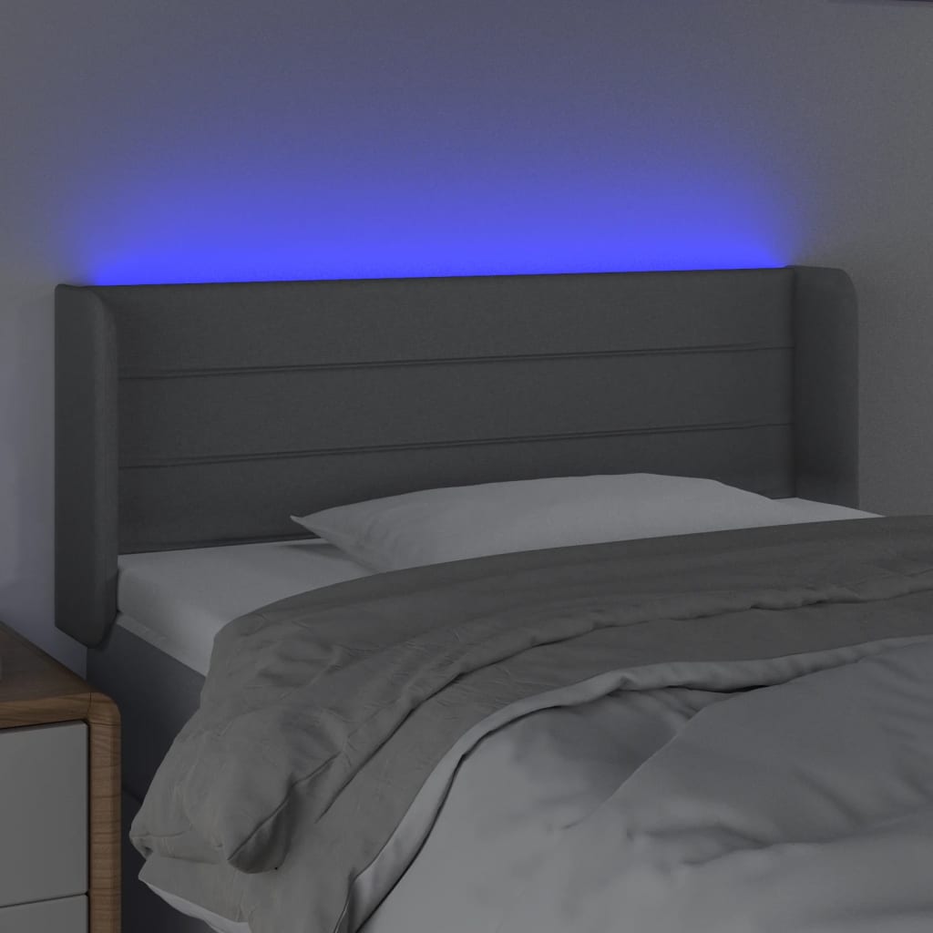 LED uzglavlje svjetlosivo 103x16x78/88 cm od tkanine