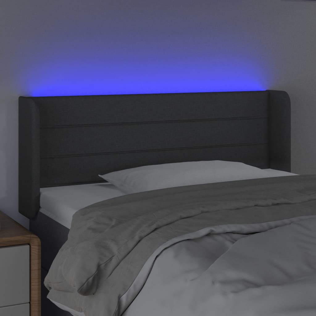 LED uzglavlje tamnosivo 103x16x78/88 cm od tkanine