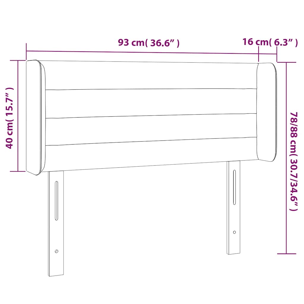 LED uzglavlje tamnozeleno 93x16x78/88 cm baršunasto