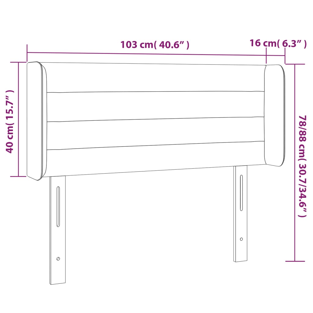LED uzglavlje ružičasto 103x16x78/88 cm baršunasto