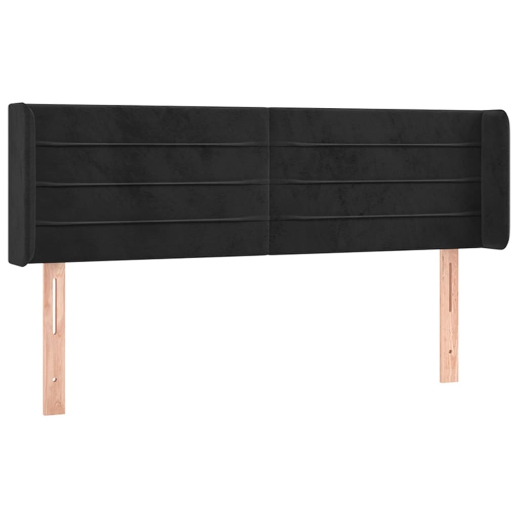 LED uzglavlje crno 147x16x78/88 cm baršunasto