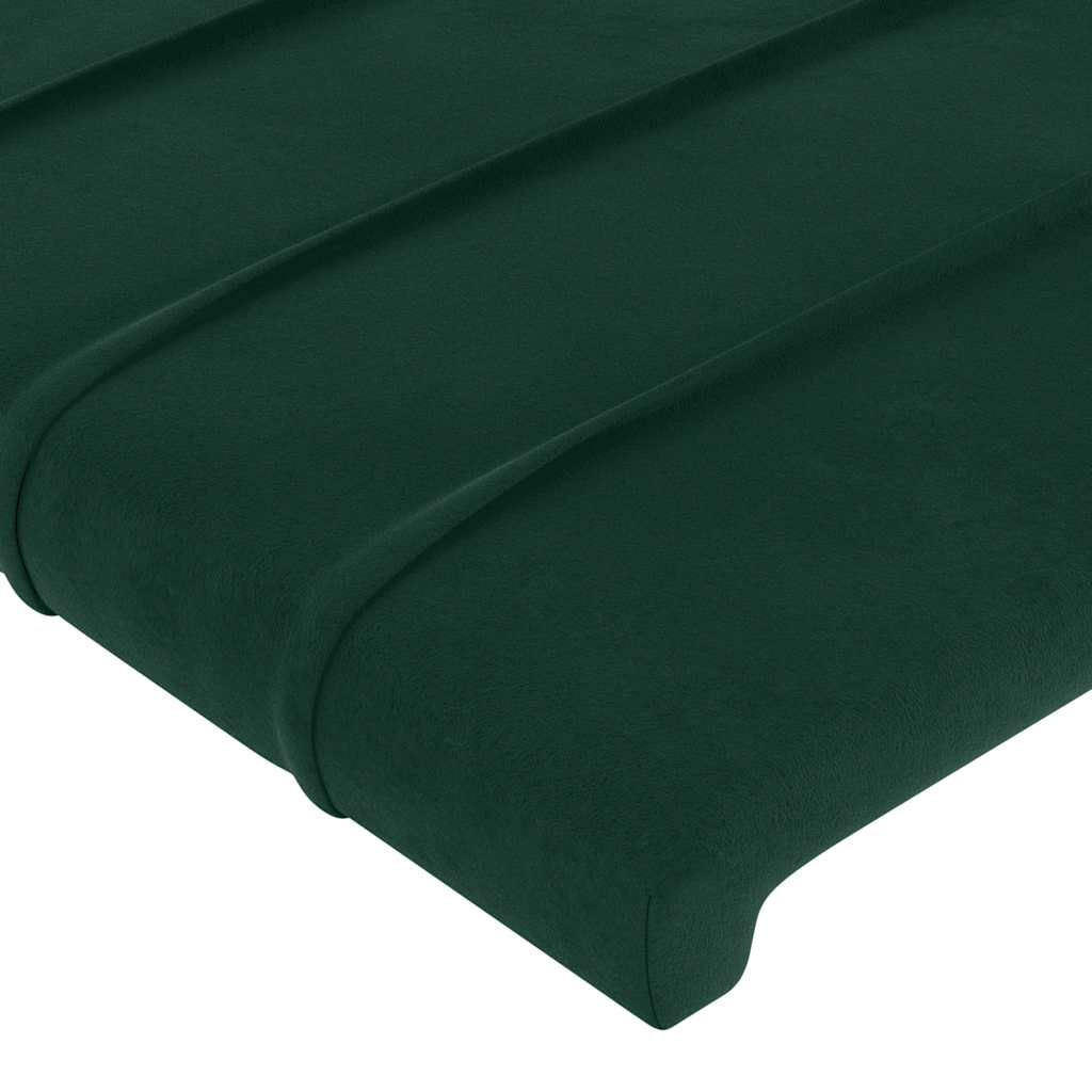 LED uzglavlje tamnozeleno 163x16x78/88 cm baršunasto