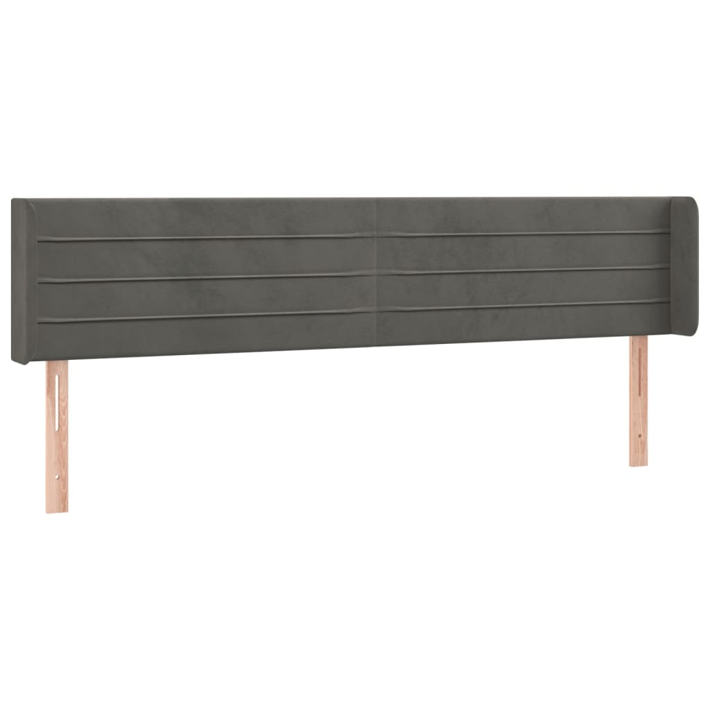 LED uzglavlje tamnosivo 203x16x78/88 cm baršunasto