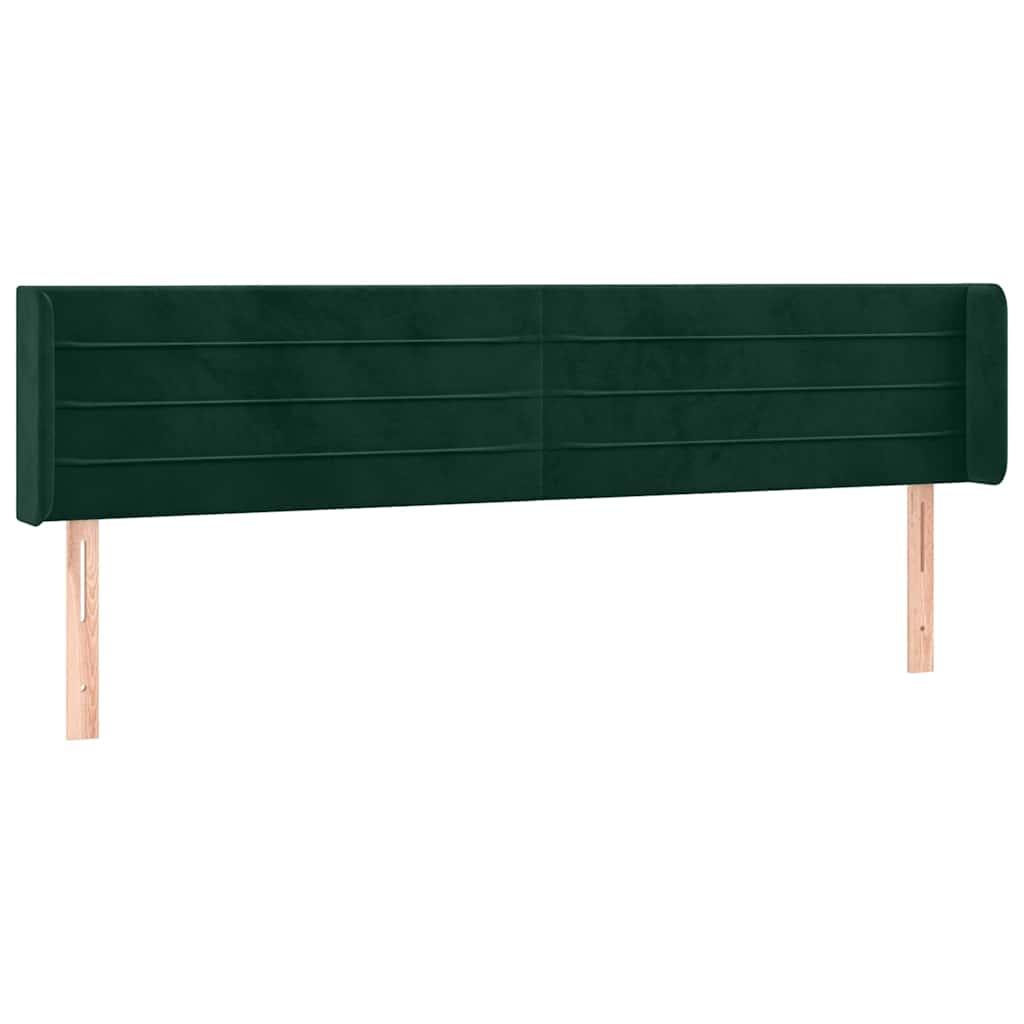 LED uzglavlje tamnozeleno 203x16x78/88 cm baršunasto