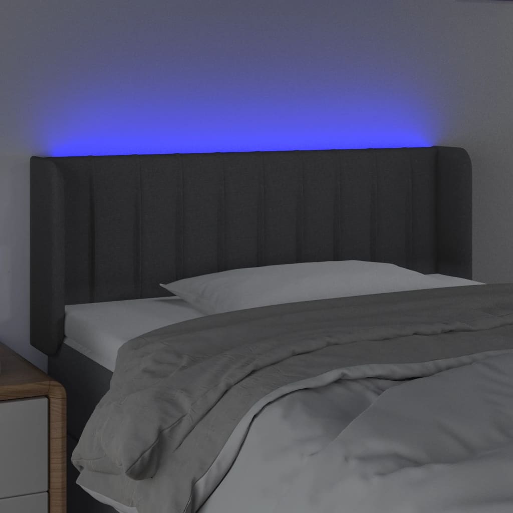 LED uzglavlje tamnosivo 83x16x78/88 cm od tkanine