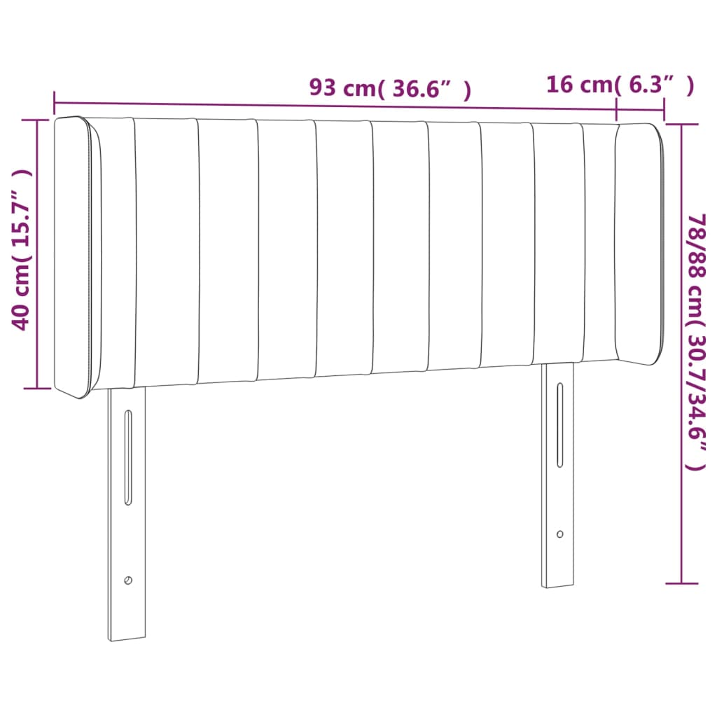 LED uzglavlje tamnosmeđe 93x16x78/88 cm od tkanine
