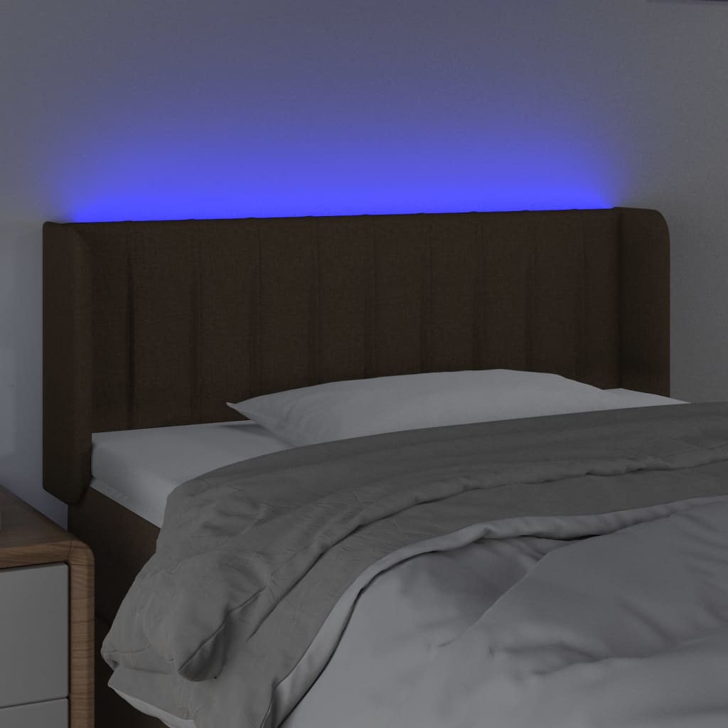 LED Uzglavlje tamnosmeđe 103x16x78/88 cm od tkanine