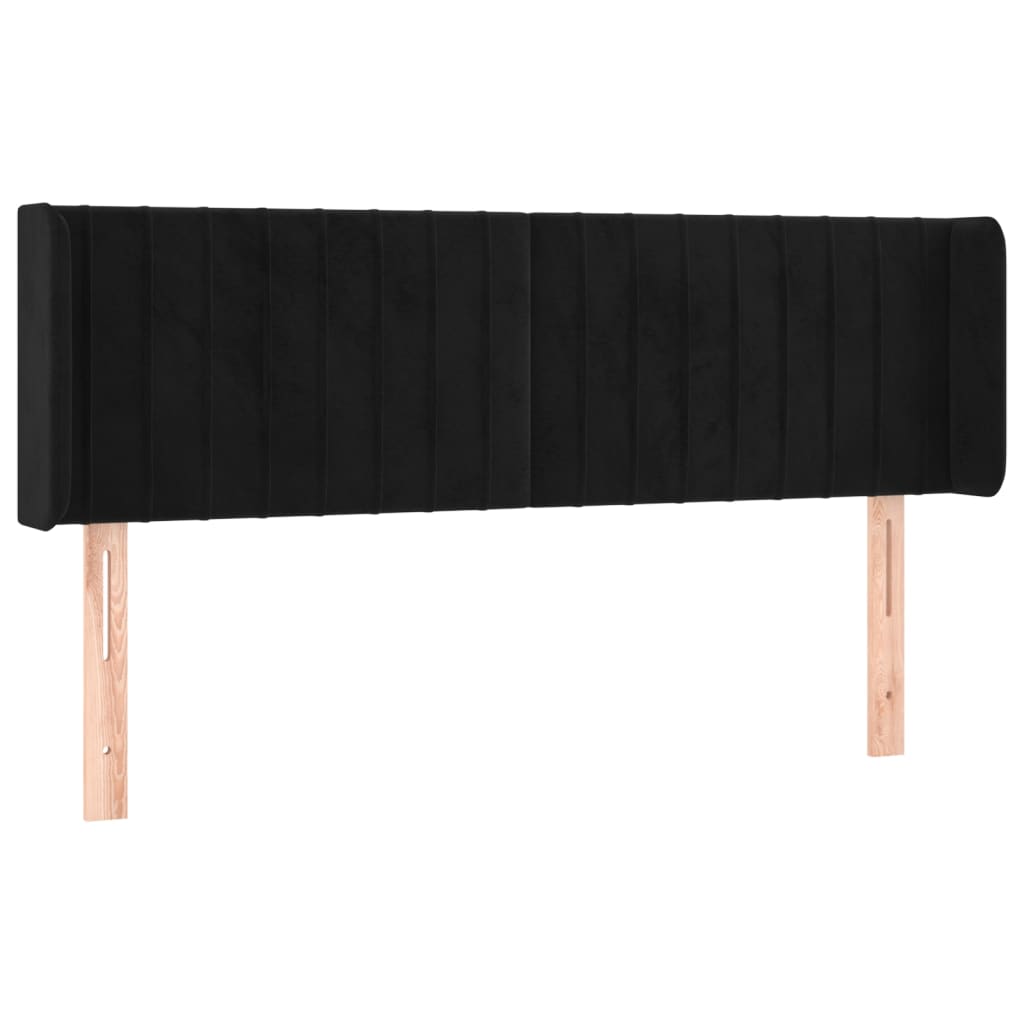 LED uzglavlje crno 147x16x78/88 cm baršunasto
