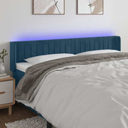 LED uzglavlje tamnoplavo 163x16x78/88 cm baršunasto