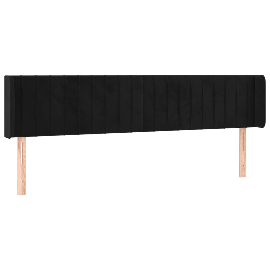 LED uzglavlje crno 183x16x78/88 cm baršunasto