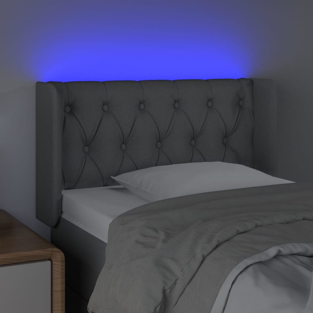 LED uzglavlje svjetlosivo 83x16x78/88 cm od tkanine