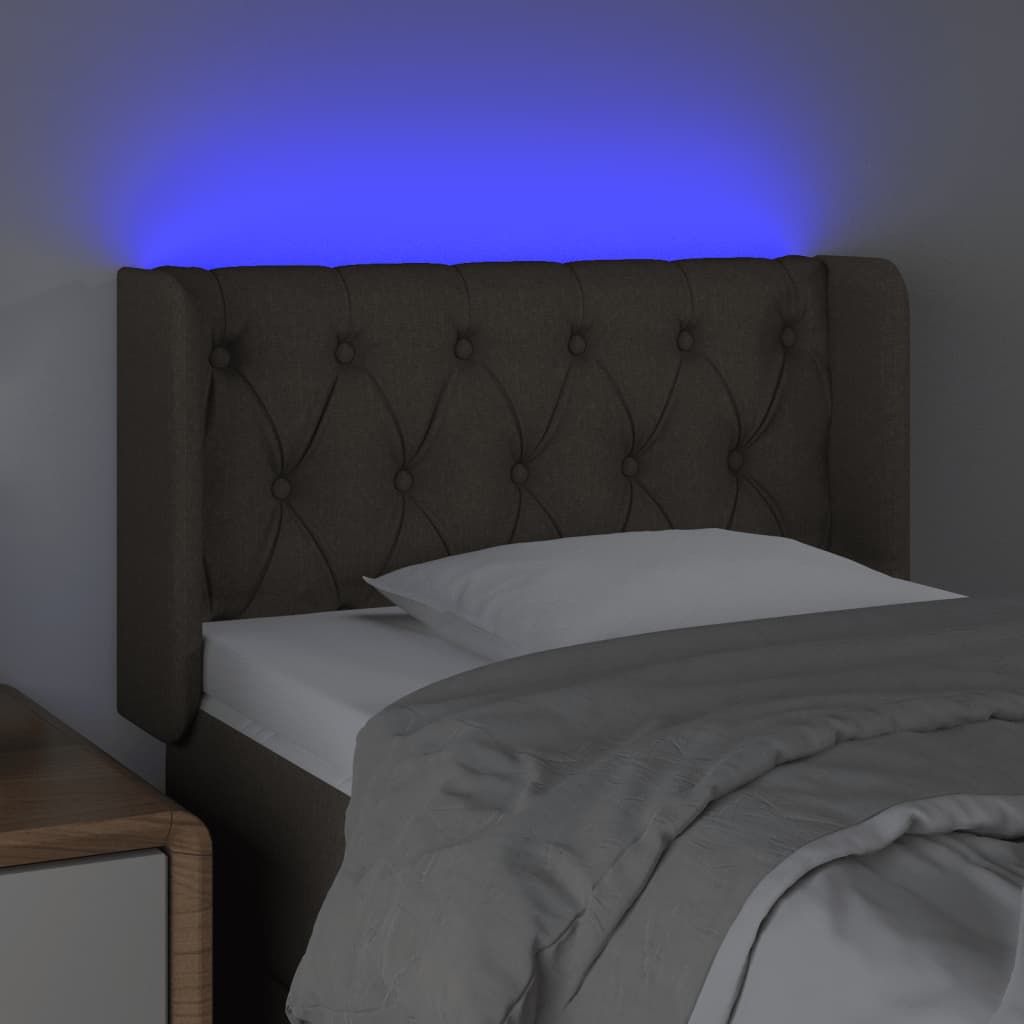 LED uzglavlje smeđesivo 83x16x78/88 cm od tkanine
