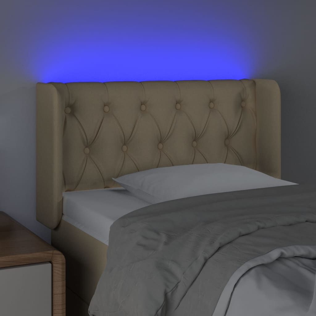 LED uzglavlje krem 83x16x78/88 cm od tkanine