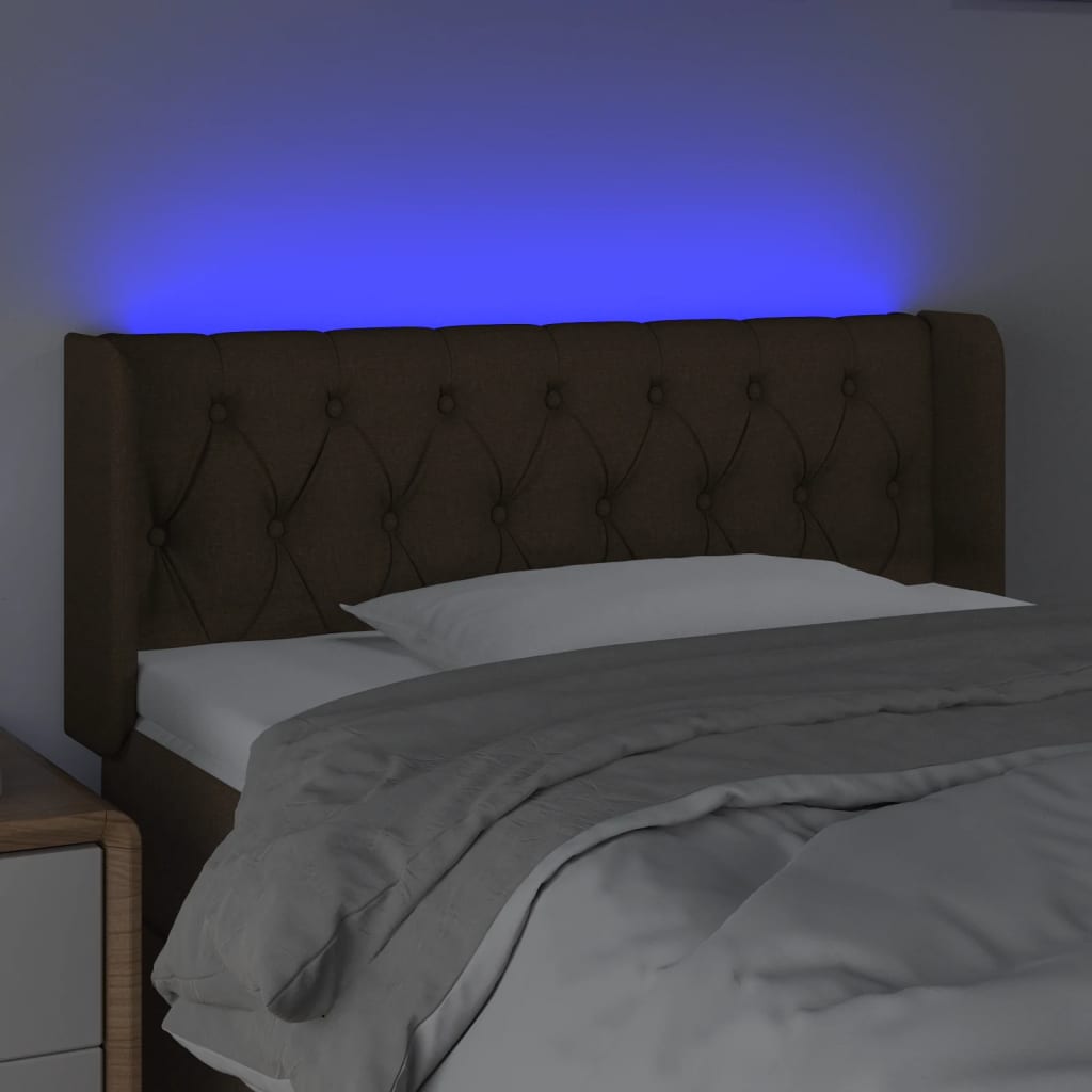 LED uzglavlje tamnosmeđe 93x16x78/88 cm od tkanine