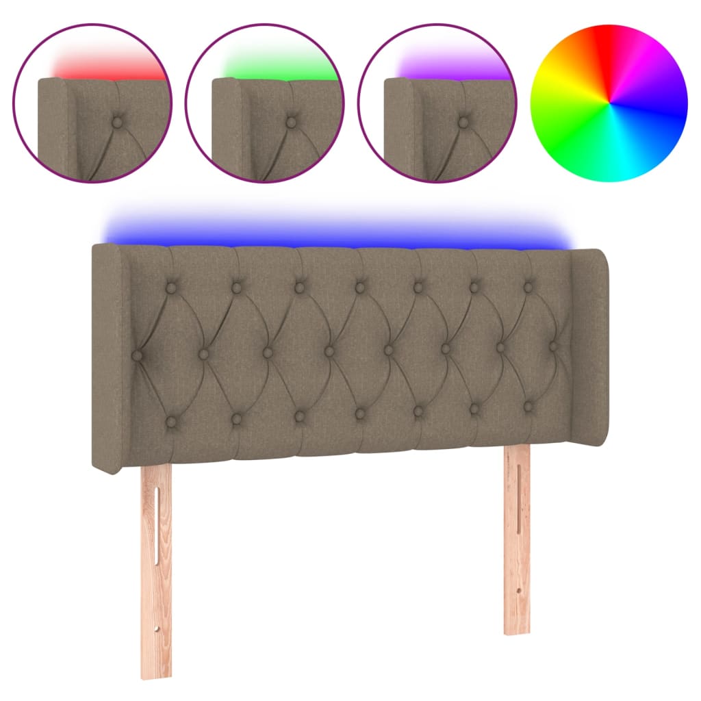LED uzglavlje smeđesivo 103x16x78/88 cm od tkanine