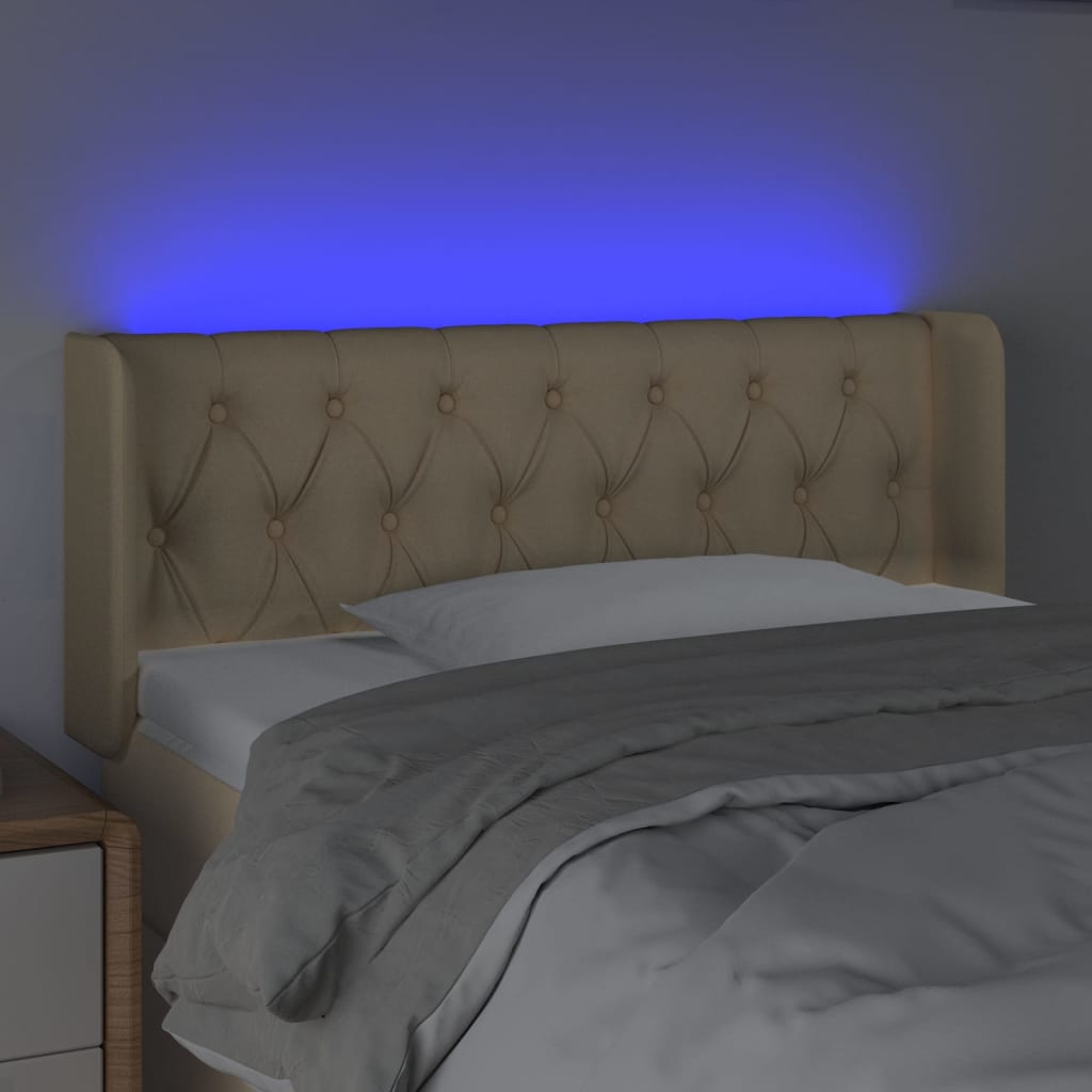 LED uzglavlje krem 103x16x78/88 cm od tkanine